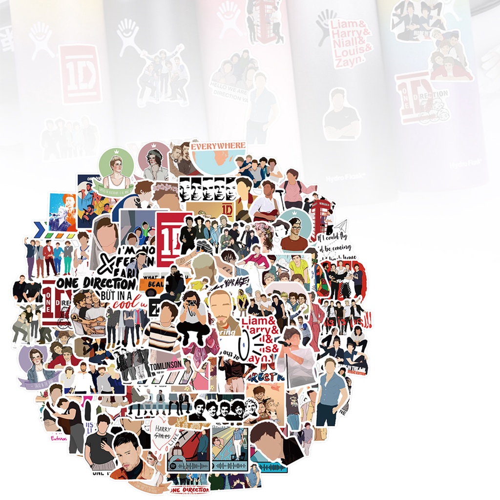 Set 100 Miếng Dán PVC Họa Tiết Hoạt Hình Dễ Thương Trang Trí Ván Trượt