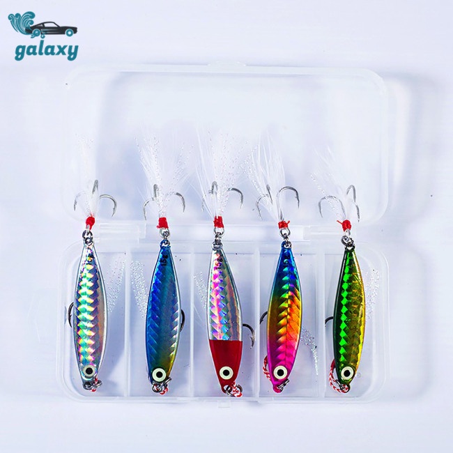 Galaxy Set 5 Mồi Giả Nhử Cá 7g / 10g / 15g / 20g / 30g Bằng Nhựa Kèm Hộp Đựng
