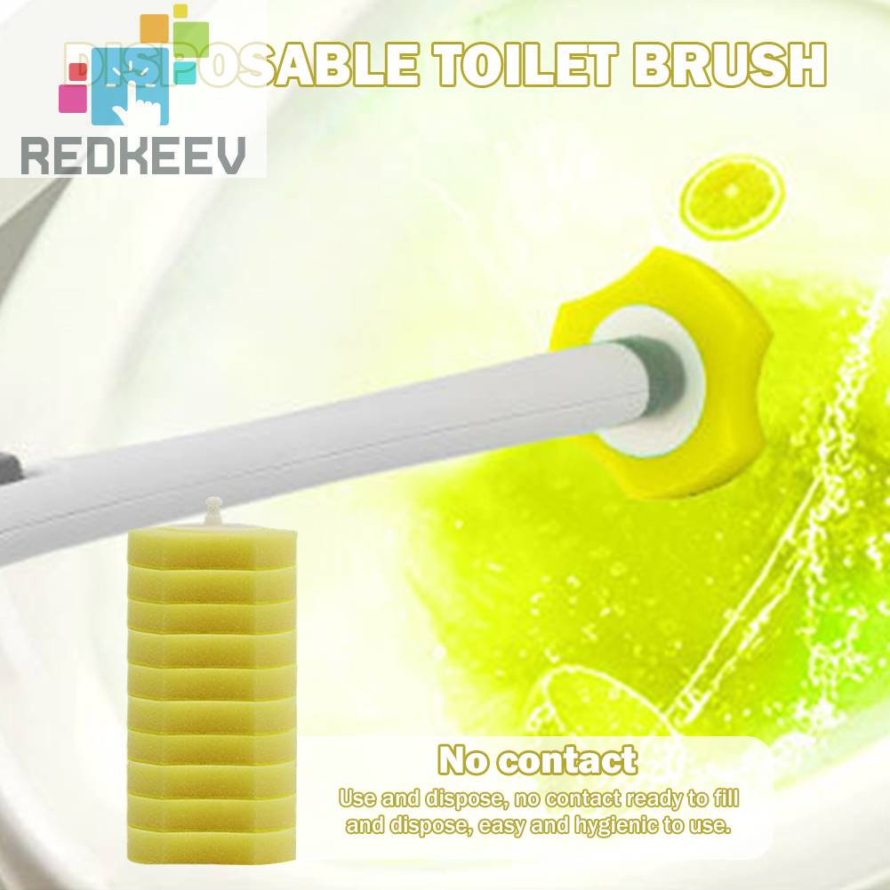 Set 10 Đầu Cọ Vệ Sinh Toilet Dùng Một Lần Tiện Dụng