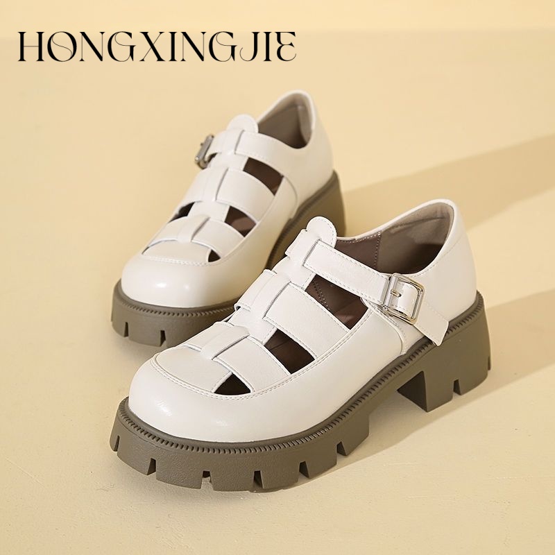 HONGXINGJIE dép sandal nữ dép đế cao Xu hướng thời trang năm 2023NEW 062129