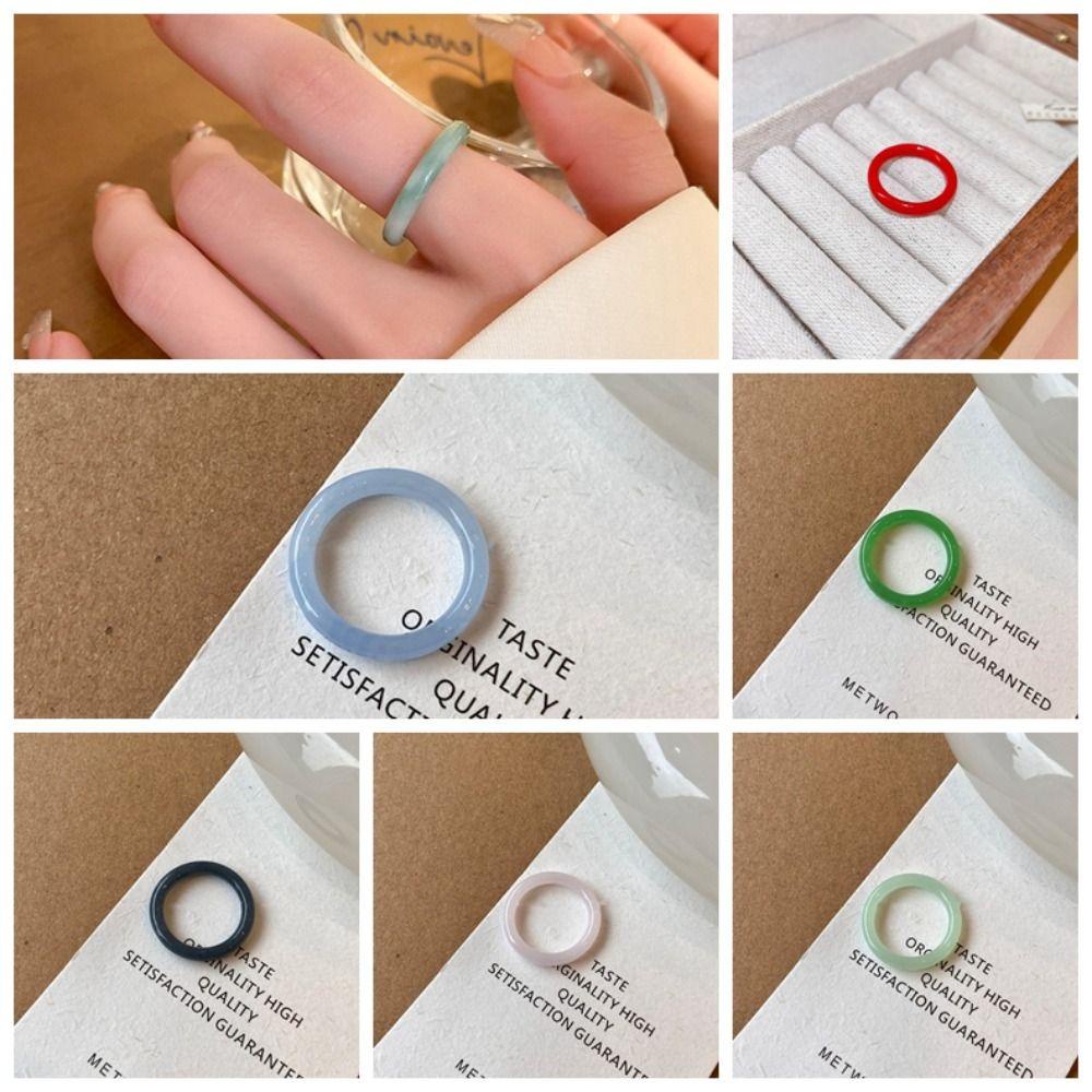 Epoch Nhẫn Đeo Ngón Tay Bằng Nhựa Acrylic Trong Suốt Phong Cách Hàn Quốc Cổ Điển Thời Trang Cho Nữ