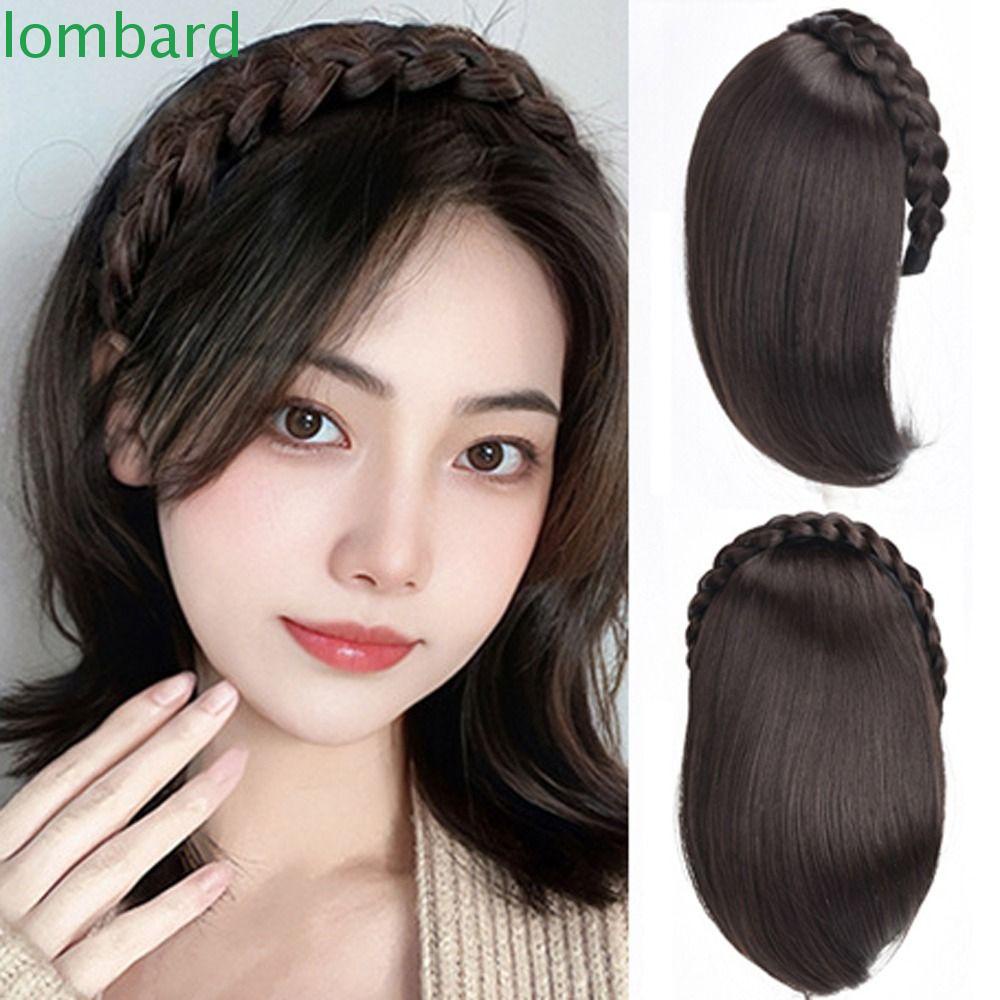 LOMBARD Tóc Giả Kiểu Thắt Bím Bằng Sợi Tổng Hợp Cách Nhiệt Màu Đen / Nâu Chất Lượng Cao
