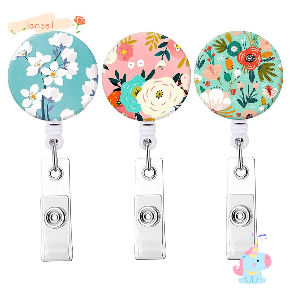 Set 3 Móc Chìa Khóa Bằng ABS Có Thể Thu Gọn Hình Hoa Mới Cho Văn Phòng