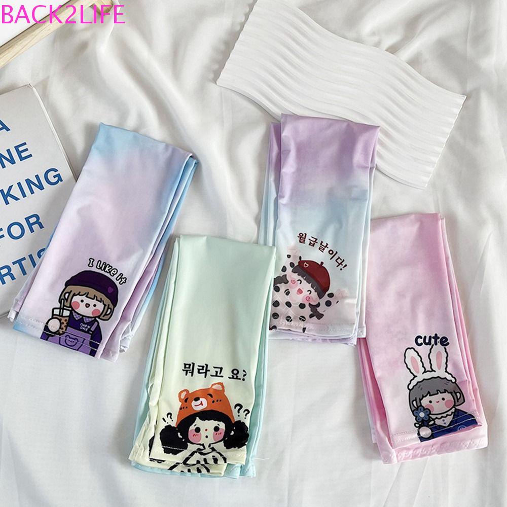 BACK2LIFE Găng Cánh Tay Giữ Ấm Chống Tia UV Họa Tiết Hoạt Hình Phong Cách Hàn Quốc Thời Trang Mùa Hè Cho Nữ