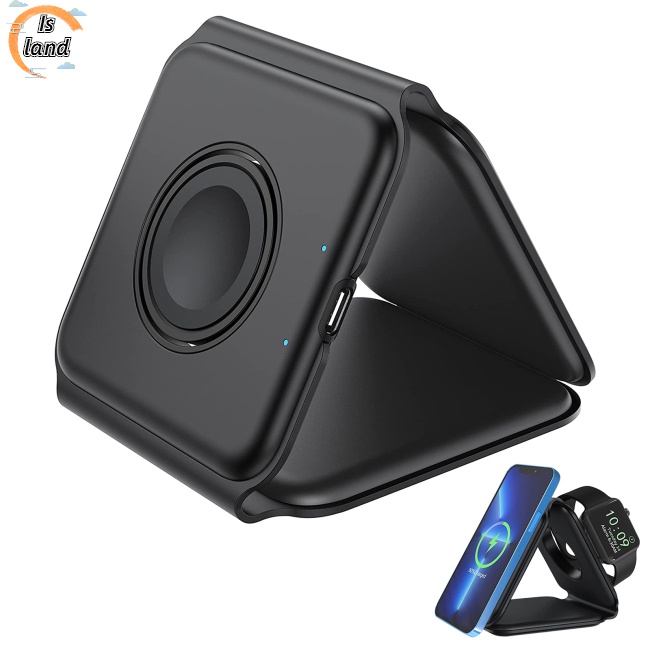 Đế Sạc Điện Thoại / iwatch / airpods Không Dây 15w Từ Tính Gấp Gọn Được 3 Trong 1