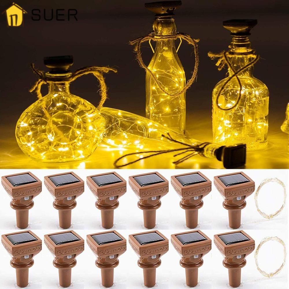 Set 5 Dây Đèn LED 20 Bóng Lõi Đồng Chống Thấm Nước Hình Nút Bần Trang Trí Chai Rượu