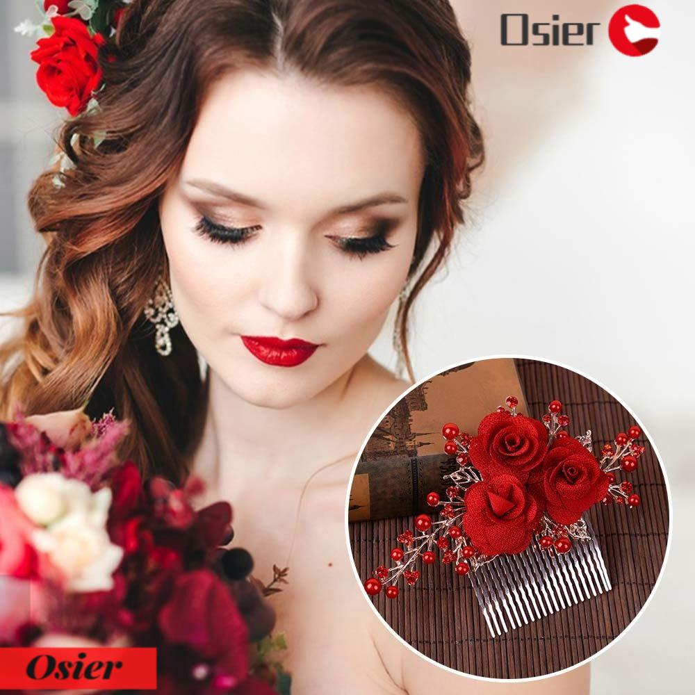 OSIER1 Lược Cài Tóc Cô Dâu Đính Đá Sang Trọng