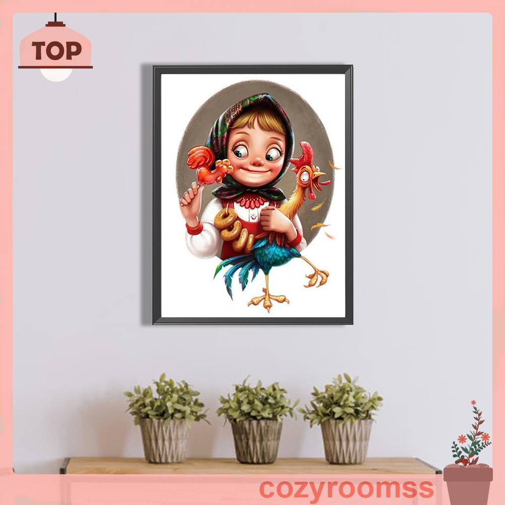 Bộ Tranh Đính Đá 5D Tự Làm Toàn Diện Hình Cô Gái Trang Trí Nhà Cửa