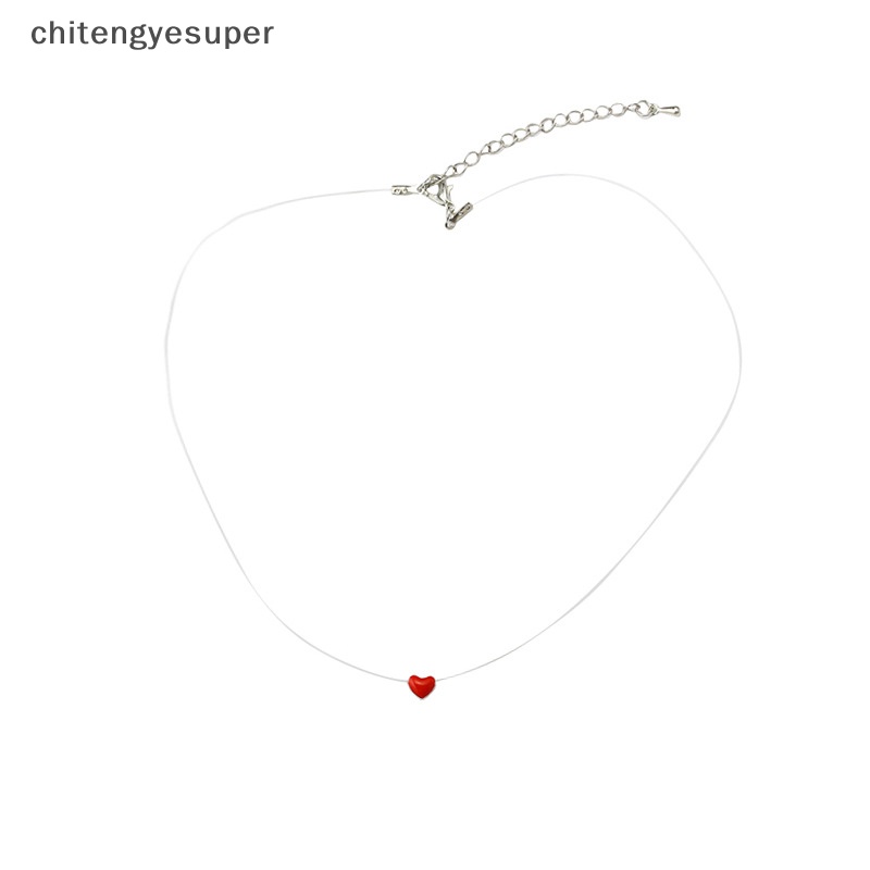 Vòng Cổ Choker Dây Cá Vô Hình Trái Tim Sơn Dầu Sáng Tạo Quà Tặng Trang Sức CGS Cho Nữ Chitengyesuper