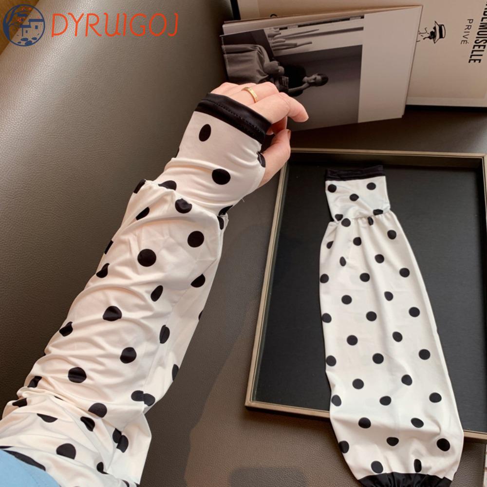 DYRUIDOJ Găng Tay Chống Nắng Hở Ngón In Chữ Thời Trang Dùng Khi Chạy Bộ / Chơi Thể Thao