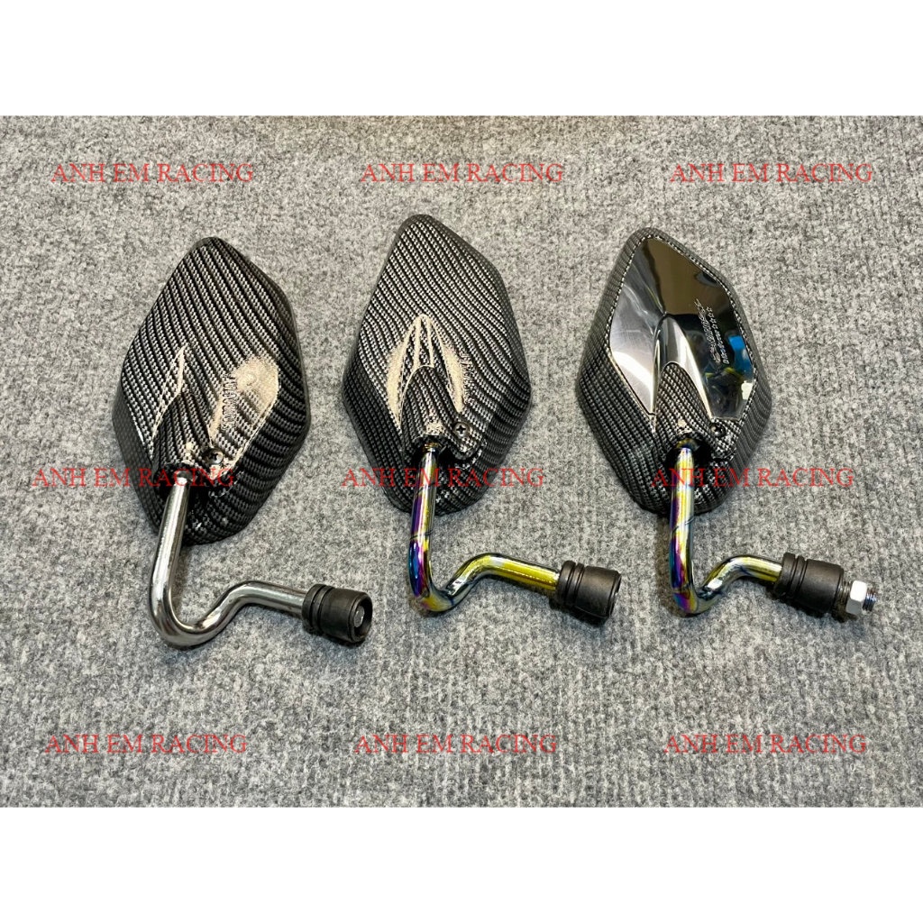 Kính YA Chân Cong XI TITAN MÀU CACBON gắn xe máy yamaha honda