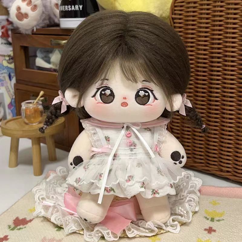 Búp Bê Nhồi Bông Cotton 20cm Đáng Yêu Cho Bé Gái