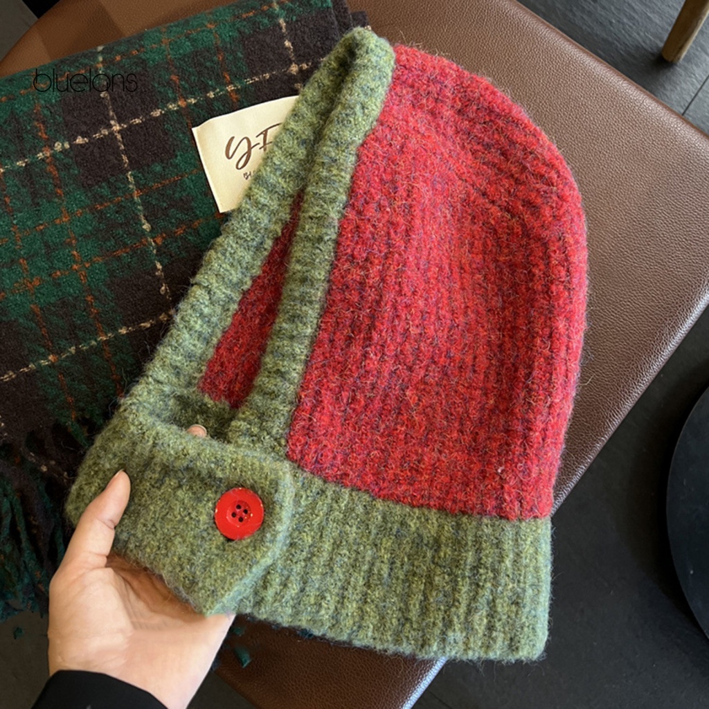 Mũ beanie Kiêm Khăn Choàng Cổ Balaclava Dệt Kim Dày Mềm Mại Co Giãn Giữ Ấm Mùa Đông Cho Nữ