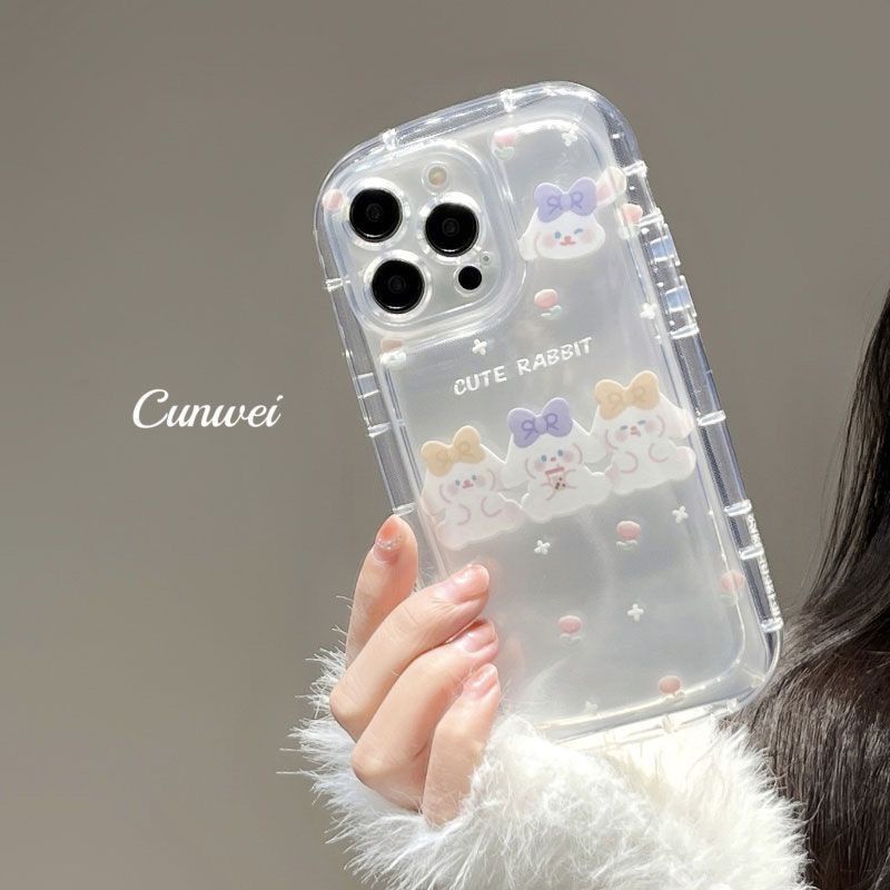 Ốp Điện Thoại Dẻo Họa Tiết Chú Thỏ Dễ Thương Cho Iphone14Promax11 12 / 13 xs 78p 8D0F