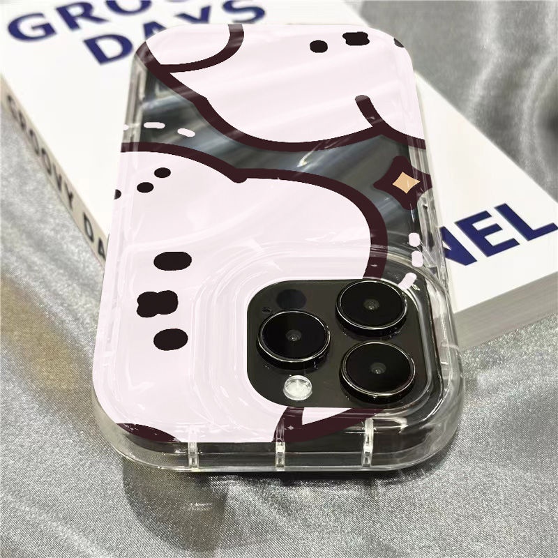 Ốp Điện Thoại Mềm Trong Suốt Hình Hai Chú Thỏ Dễ Thương Cho iPhone14promax 1312 / 11 7 / 8plus xr / sins 2R9X