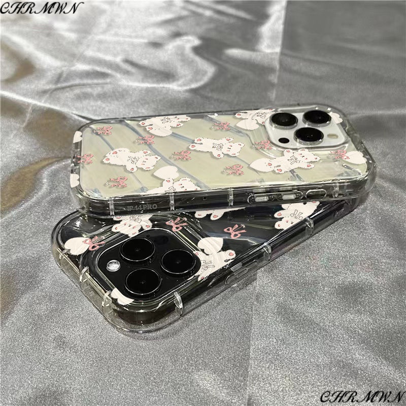 Ốp Điện Thoại Dẻo Trong Suốt Họa Tiết Gấu &amp; Bướm Nhỏ Dễ Thương Cho iPhone14promax 1312 / 11 7 / 8plus xr / sins JNQ2