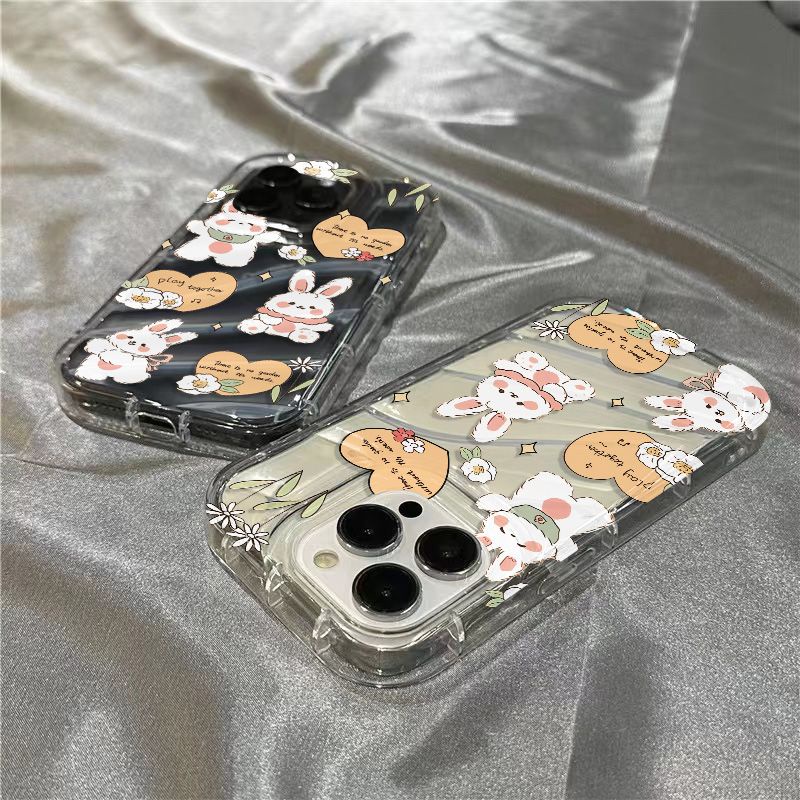 Ốp Điện Thoại Mềm Trong Suốt Hình Thỏ Lông Xù Đáng Yêu Cho iPhone14promax 1312 / 11 7 / 8plus xr / sins ZP93