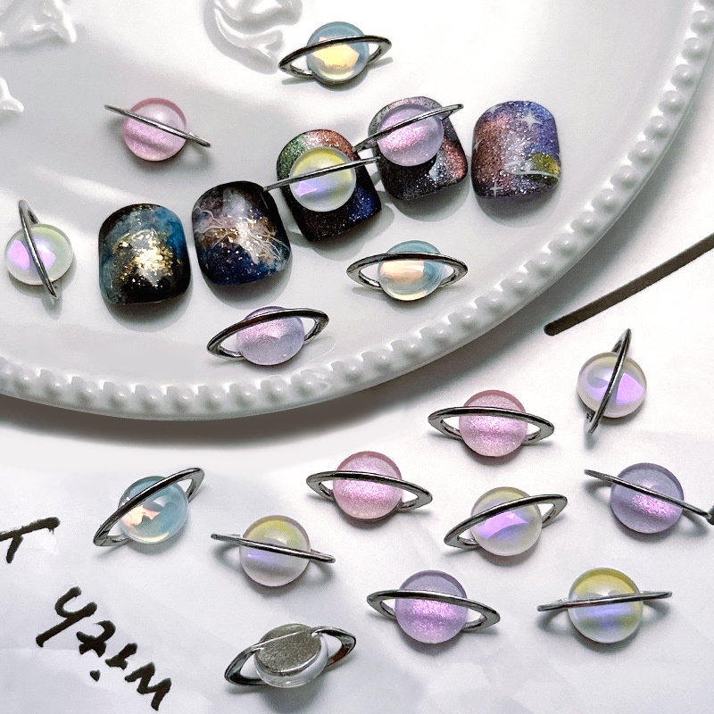 UR Sugar Set 10 Phụ Kiện Trang Trí Móng Tay Hình Hành Tinh Đính Đá Xinh Xắn