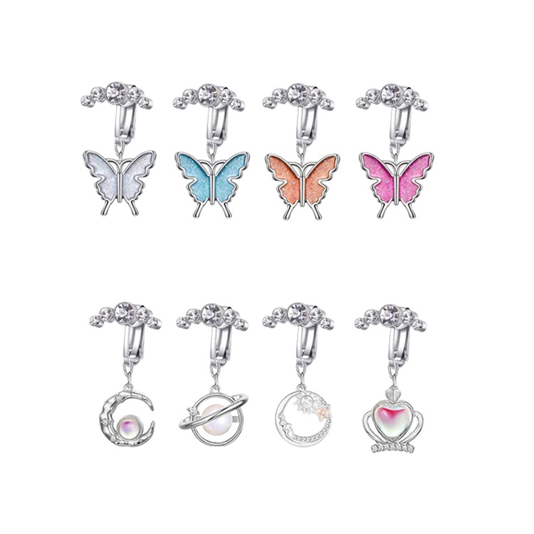 1 Khuyên Rốn Đính Đá Hình Bướm Phong Cách Hàn Quốc