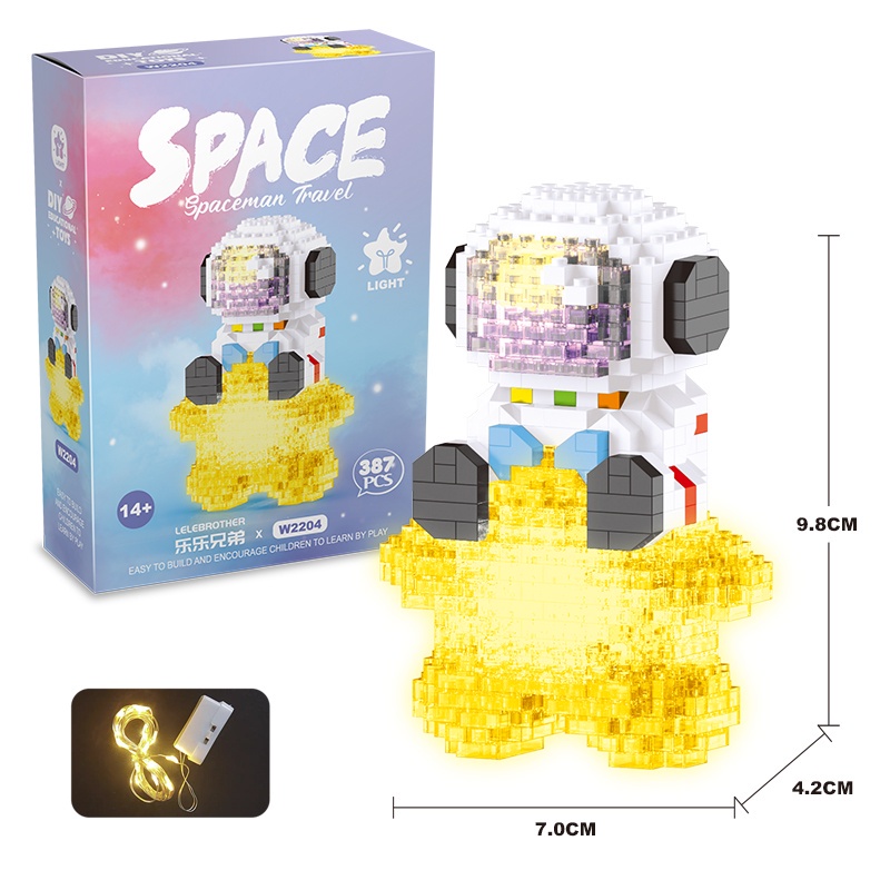 Bộ Đồ Chơi Lắp Ráp Mô Hình Phi Hành Gia 3D Dễ Thương Cho Bé