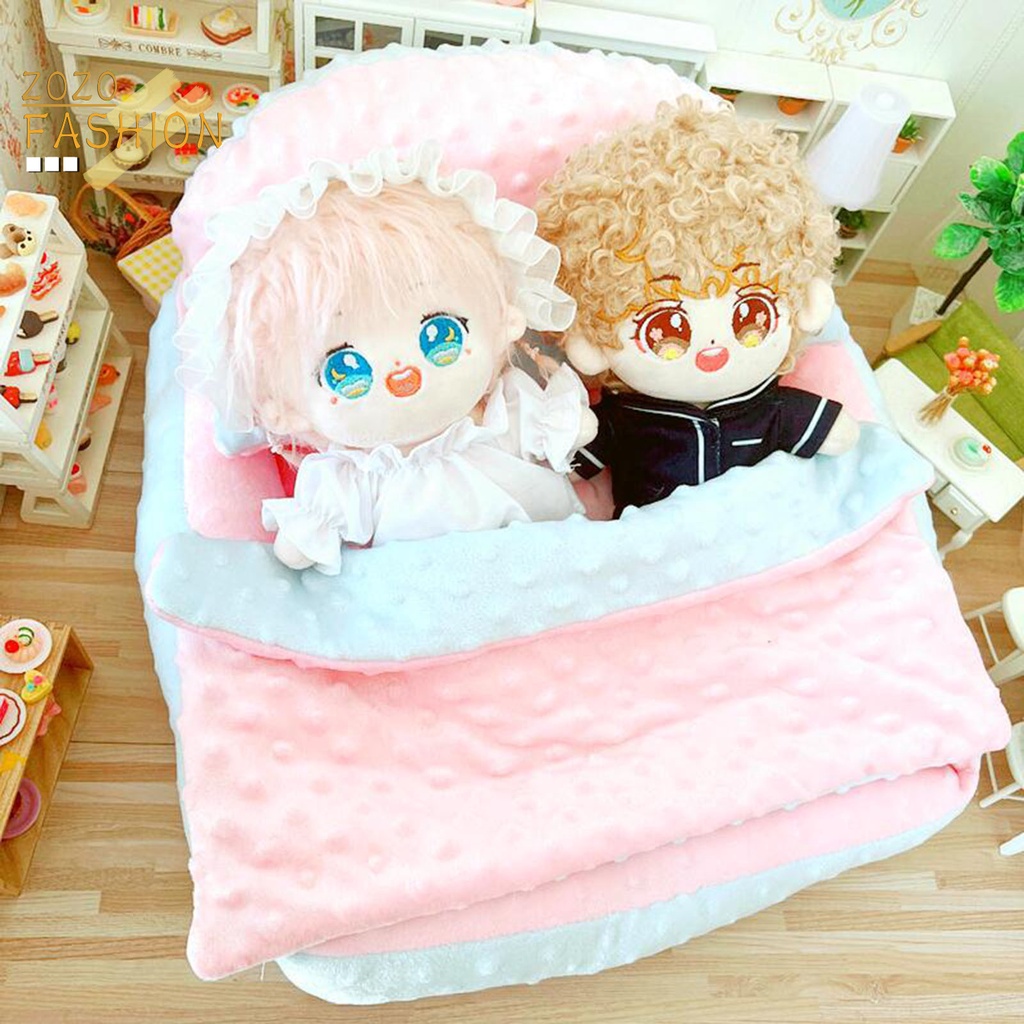 Set 3 Món Chăn Gối Hai Mặt Bằng Cotton PP Hình Chú Chó Nhỏ Dễ Thương