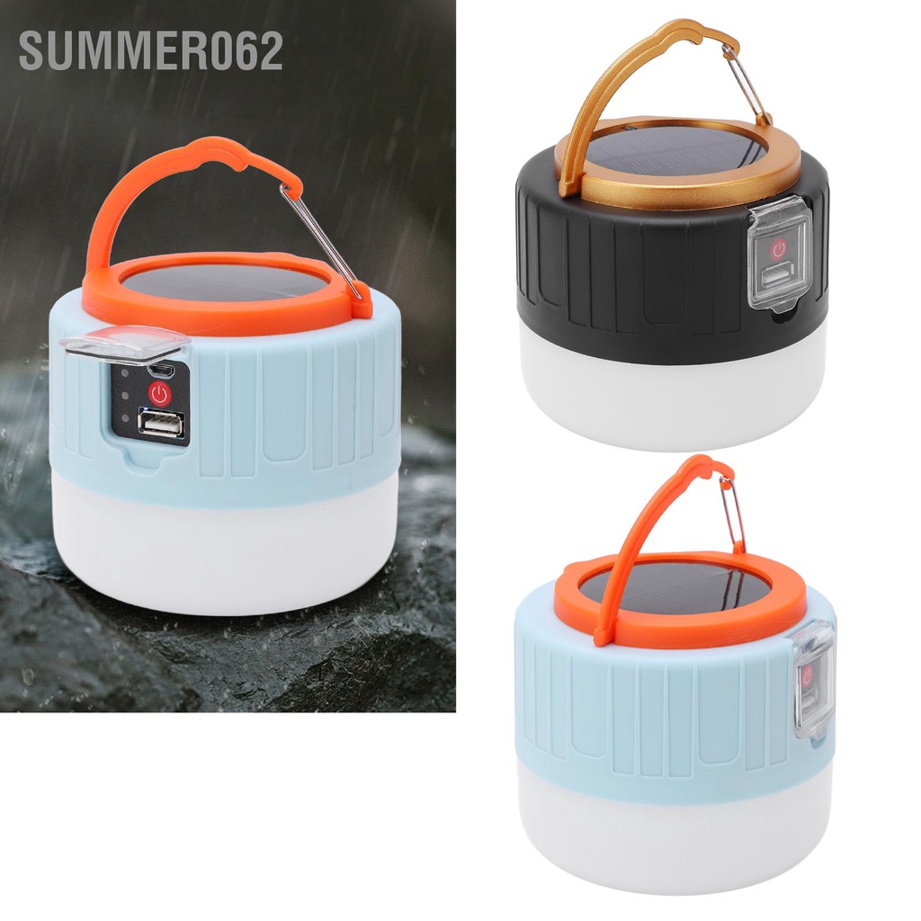 Summer062 Đèn LED Lồng Cắm Trại Đa Năng Chạy Bằng Lượng Mặt Trời Lều Ngoài Cho Chợ Đêm Gian Hàng Khẩn Cấp