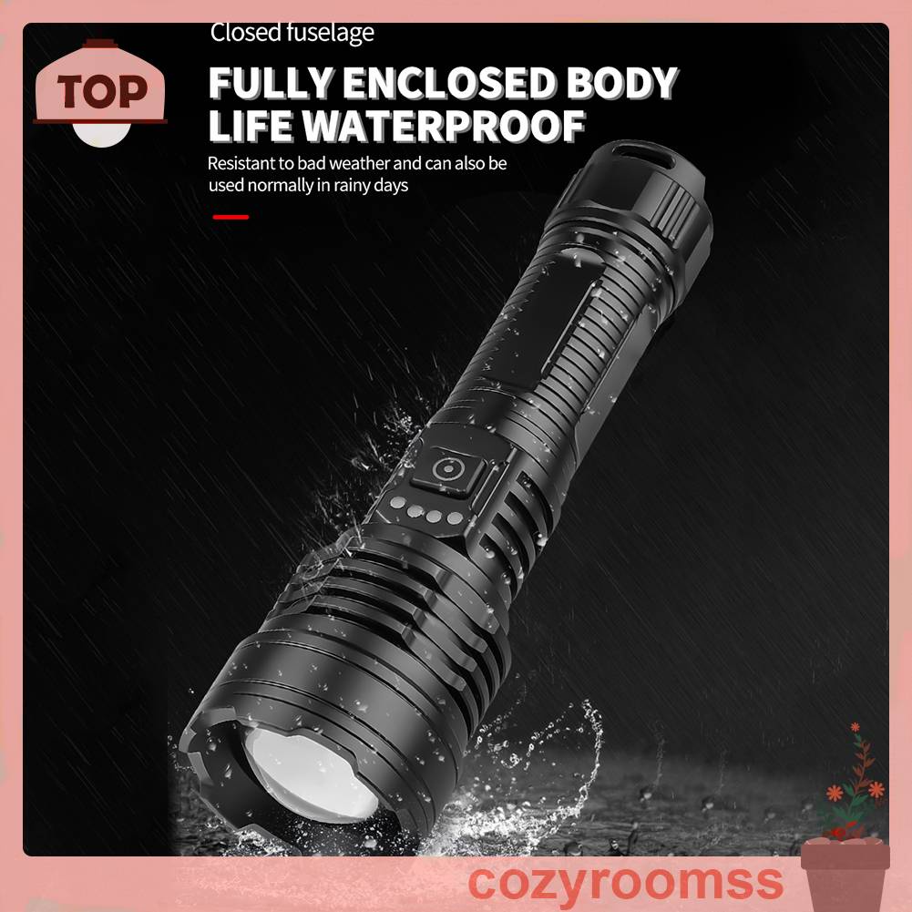 Đèn Pin Cầm Tay 2500LM LED Type-C Thiết Kế Tiện Lợi Cho Các Hoạt Động Ngoài Trời