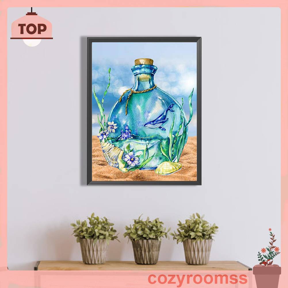 Bộ Tranh Đính Đá 5D Họa Tiết Vỏ Sò Độc Đáo DIY Dùng Trang Trí Nhà Cửa