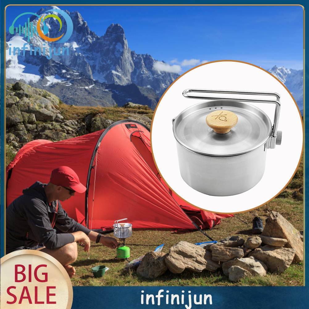 Ấm Đun Nước Bằng Thép Không Gỉ Tiện Lợi Khi Đi Cắm Trại