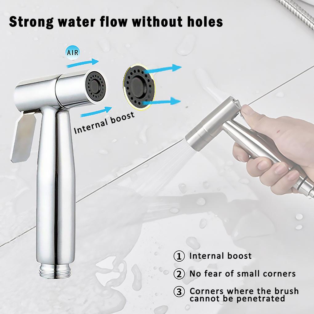 Vòi Xịt Toilet Bằng Kim Loại Không Gỉ Điều Chỉnh Áp Suất Nước