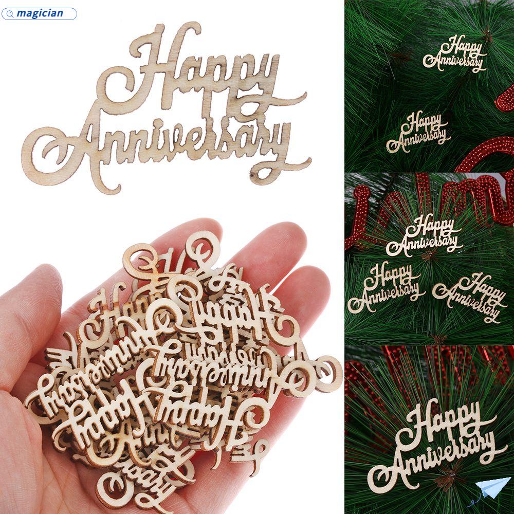 MAG Bộ 15 Miếng Gỗ Trang Trí Nhà Cửa In Chữ Cut Laser