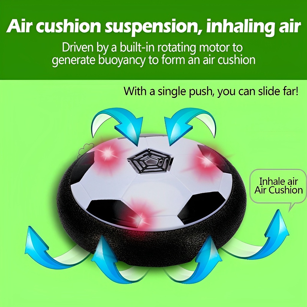 SPORT KIDS LEVITATE SUSPENDING SOCCER BALL AIR CUSHION FLOATING FOAM FOOTBALL WITH LED LIGHT