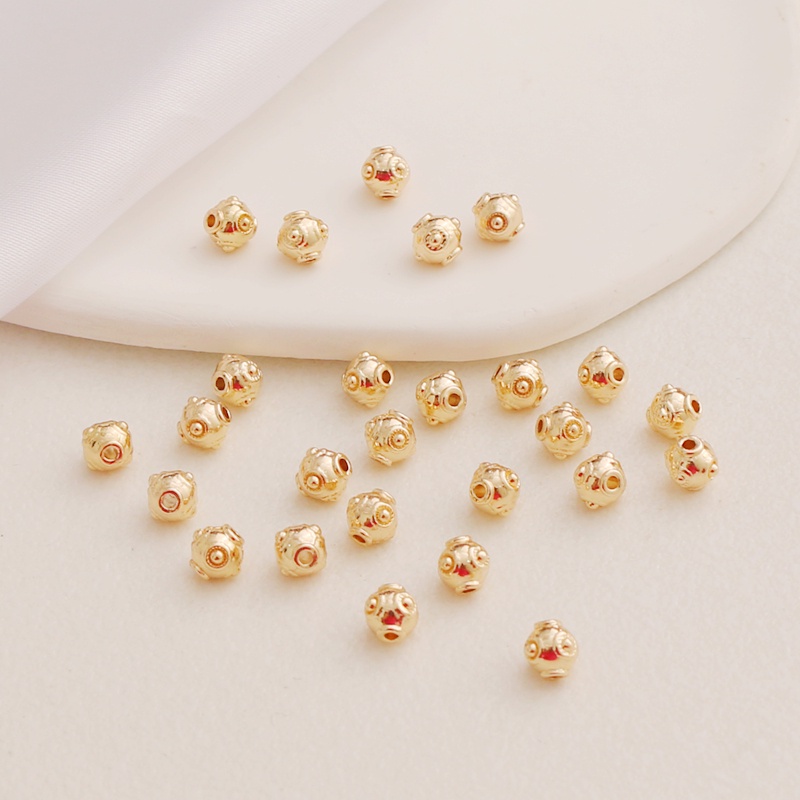 Set 50 Hạt Xâu Chuỗi 5mm Mạ Vàng 14K Nhiều Màu Sắc Dùng Làm Trang Sức diy