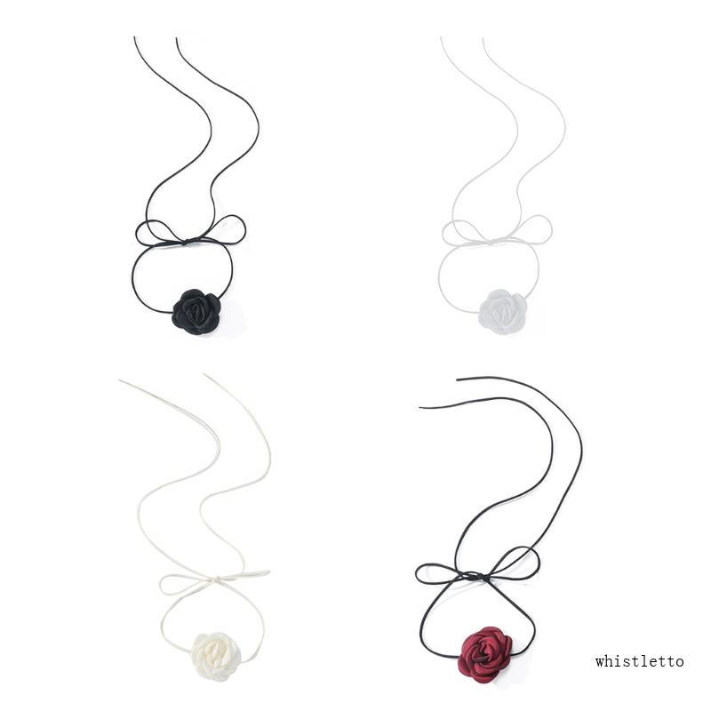 Vòng Cổ Choker Bằng Sợi Hoa Trắng Đen Cổ Điển Lãng Mạn Thời Trang Cho Nữ
