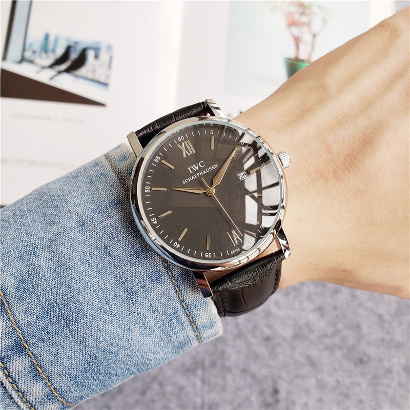 Đồng Hồ Quartz Nam Hiển Thị Ngày Dây Da 38mm