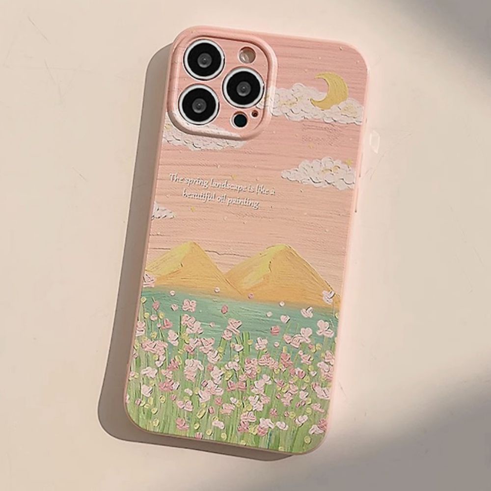 Ốp Điện Thoại TPU Mềm Chống Sốc Họa Tiết Tranh Sơn Dầu Cho IPhone 11 12 13 14 Pro Max