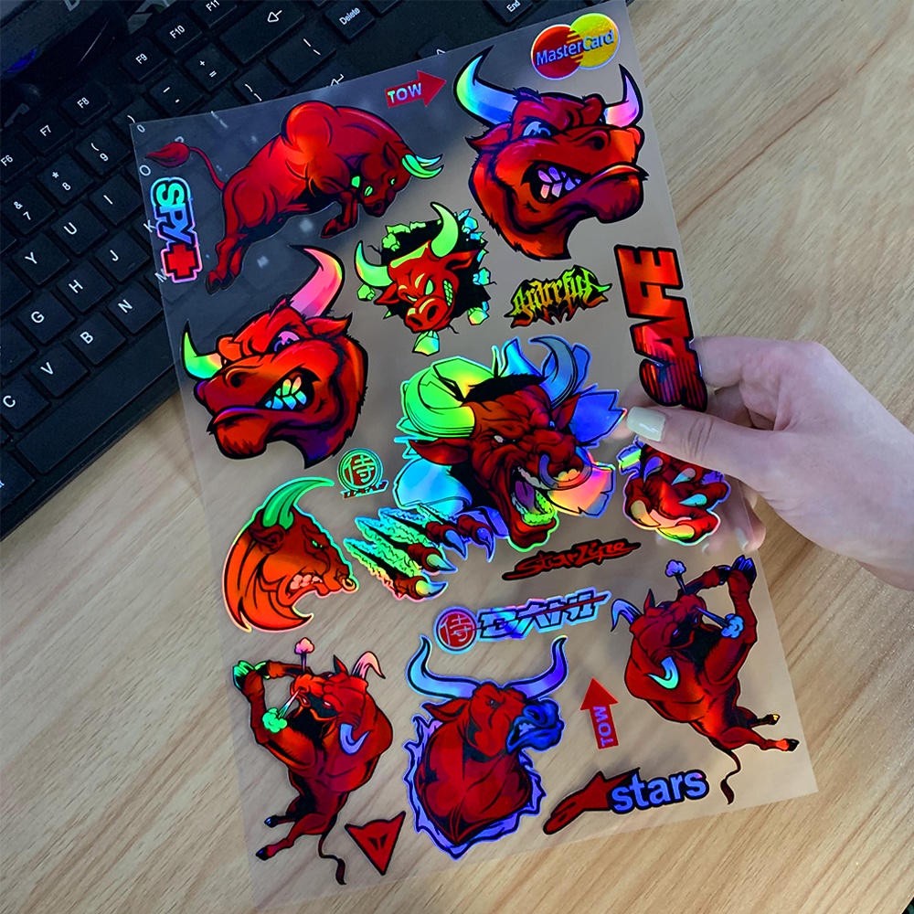 Decal Laser Dán Trang Trí Mũ Bảo Hiểm Xe Mô Tô RedBull