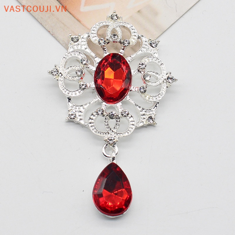 Mặt Dây Chuyền Phẳng Bằng Hợp Kim Bạc Đính Đá 34 * 56mm Làm Phụ Kiện Trang Trí Tóc DIY