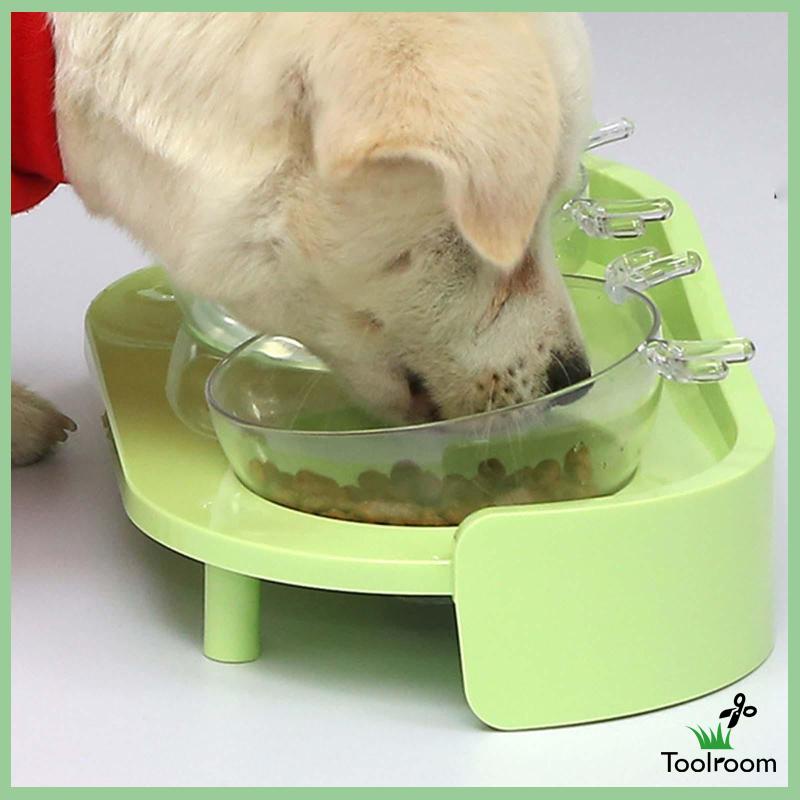 Bát Đựng Thức Ăn Nước Uống Hai Ngăn Có Thể Uốn Cong Cho Thú Cưng