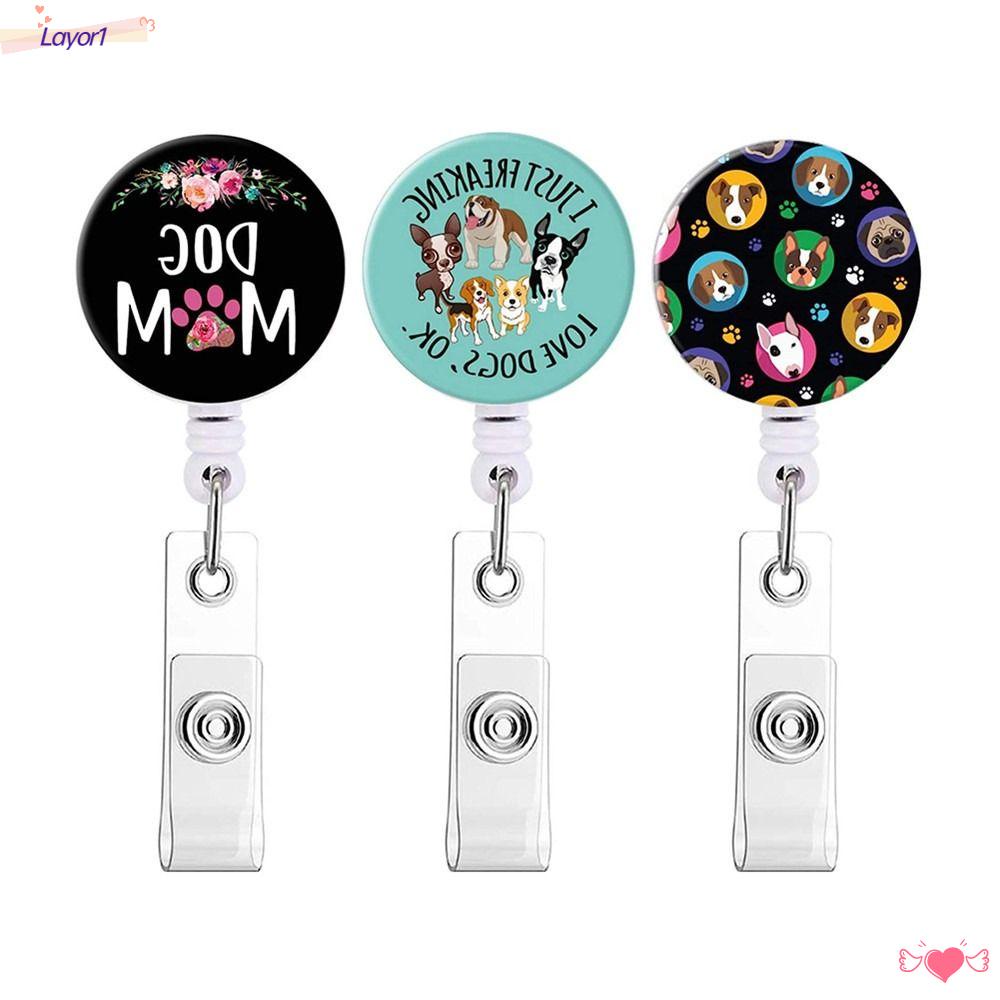 LAYOR1 Set 3 Móc Khóa ABS Hình Dấu Chân Chó Có Thể Thu Gọn Siêu Bền Cho Văn Phòng