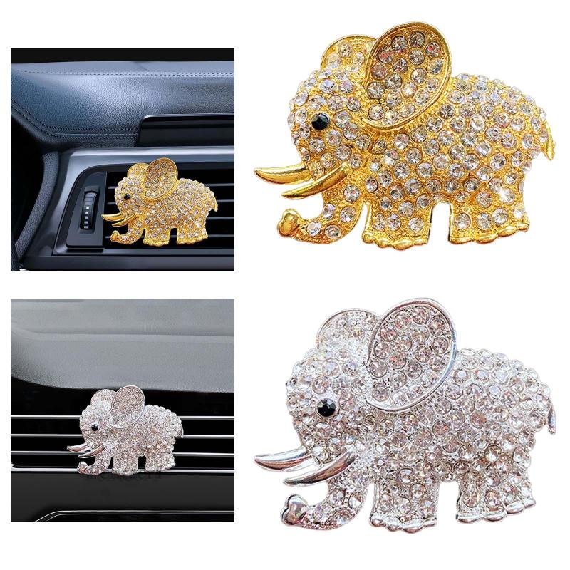 Kẹp Điều Hòa Xe Hơi Hình Voi Đính Đá Sang Trọng