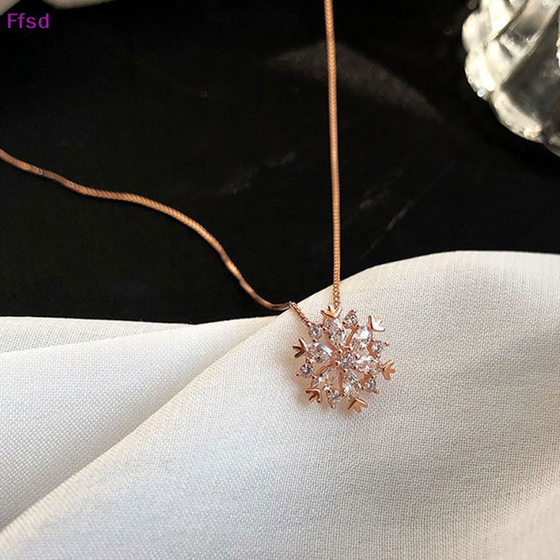 Vòng cổ Mặt Hình Bông Tuyết Đính Đá Zircon Màu Vàng / Bạc Thời Trang Cho Nữ S-N605