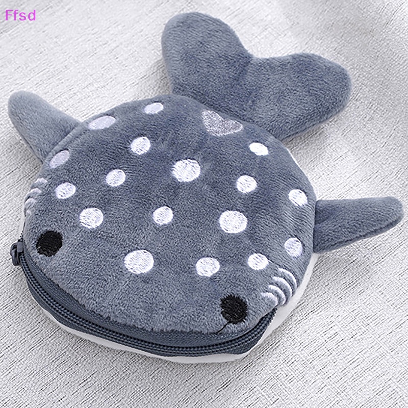 {Ffsd} Túi Đựng Tiền Xu / Dây Cáp Khóa Kéo Hình Cá Mập Hoạt Hình Cho Trẻ Em * Bán Chạy