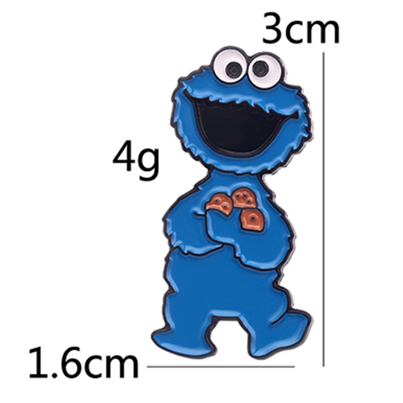 Ghim Cài Áo & Ghim Cài Thiết Kế Hoạt Hình Sesame Street Elmo Cookie Monster Dễ Thương