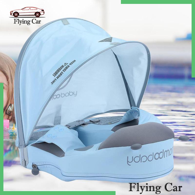 Phao Bơi Màu Trơn Mềm Mại Có Mái Hiên Cho Bé Trai