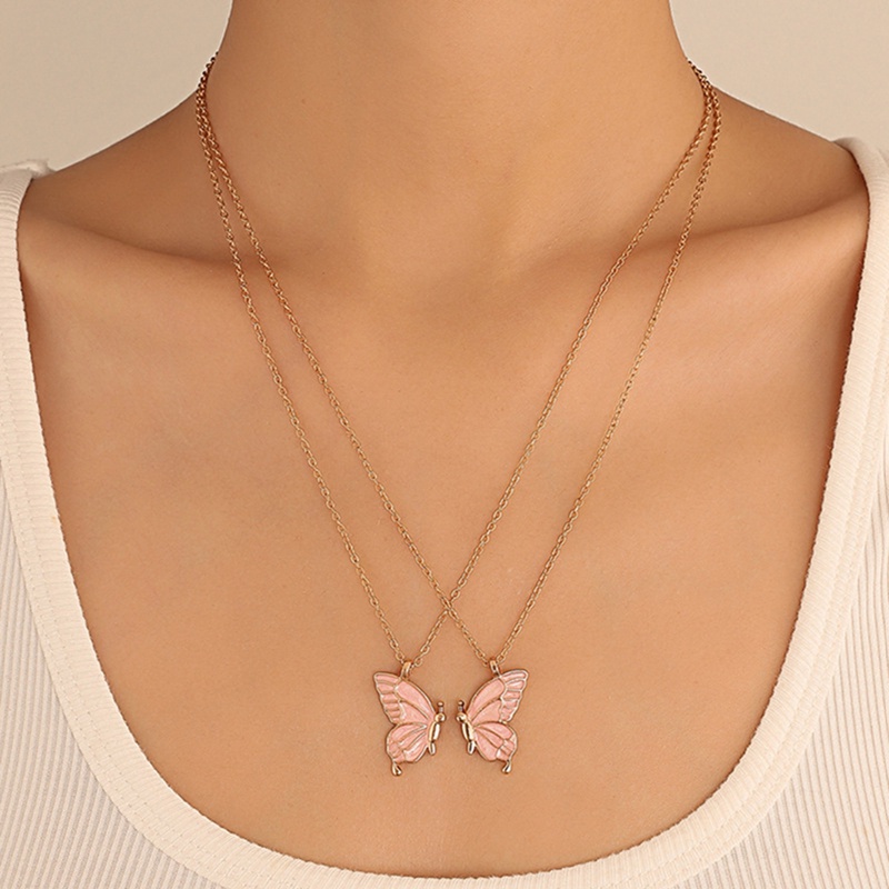 Ygt Set 2 Vòng cổ Mặt Hình Bướm Lấp Lánh Cho Nữ