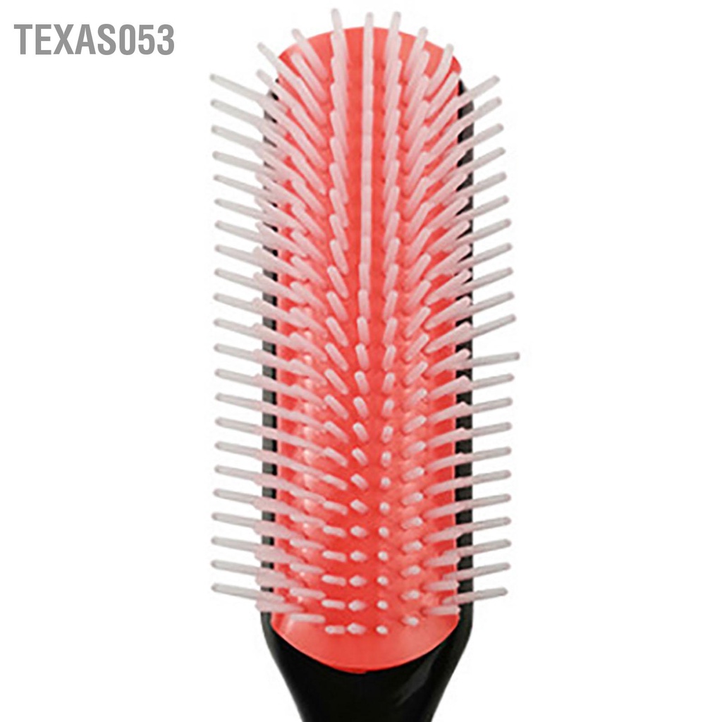 Texas053 2 Chiếc 9 Hàng Bàn Chải Tóc Lông Nylon Tạo Kiểu Xoăn Detangling Tách Định Hình Xác Lọn