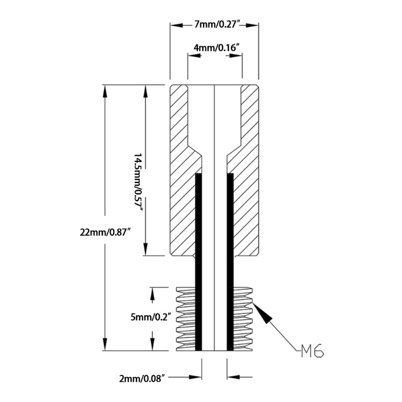 Ống Dẫn Nhiệt Bằng Thép Không Gỉ 2 2x0 7x0 7cm 0 87x0 27x0 27in Cho Máy In 3D