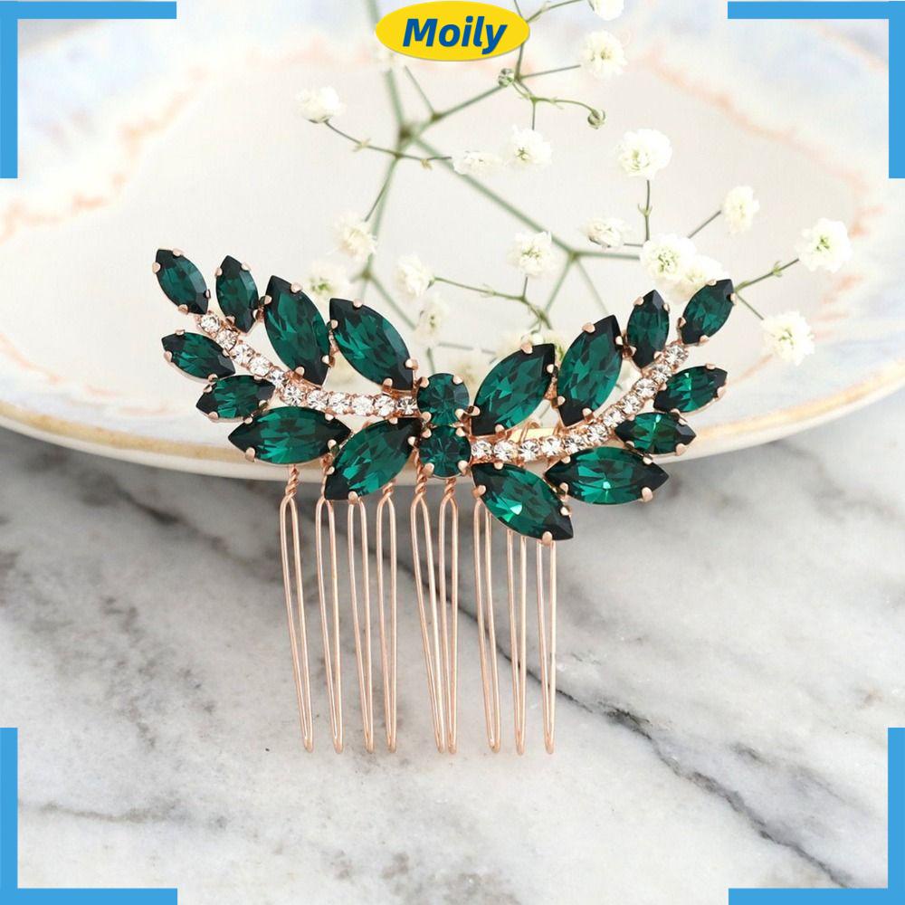 MOILYVN Lược Cài Tóc Hình Vương Miện Đính Đá Pha Lê