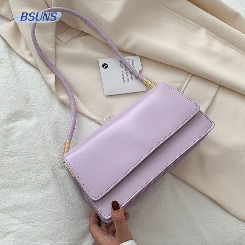 BSUNS Túi Xách Da PU Nắp Gập Thời Trang Cho Nữ